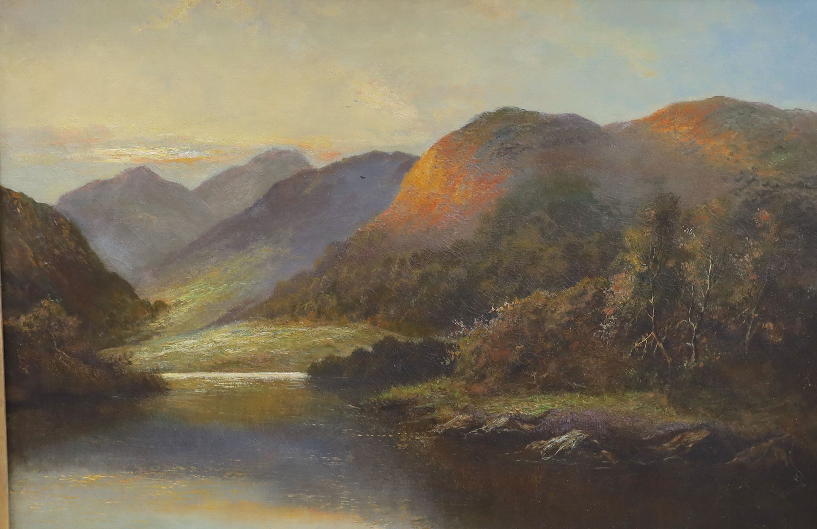 Henry Cooper (fl.1910-1935), oil on canvas, Loch scene, signed, 49 x 74cm